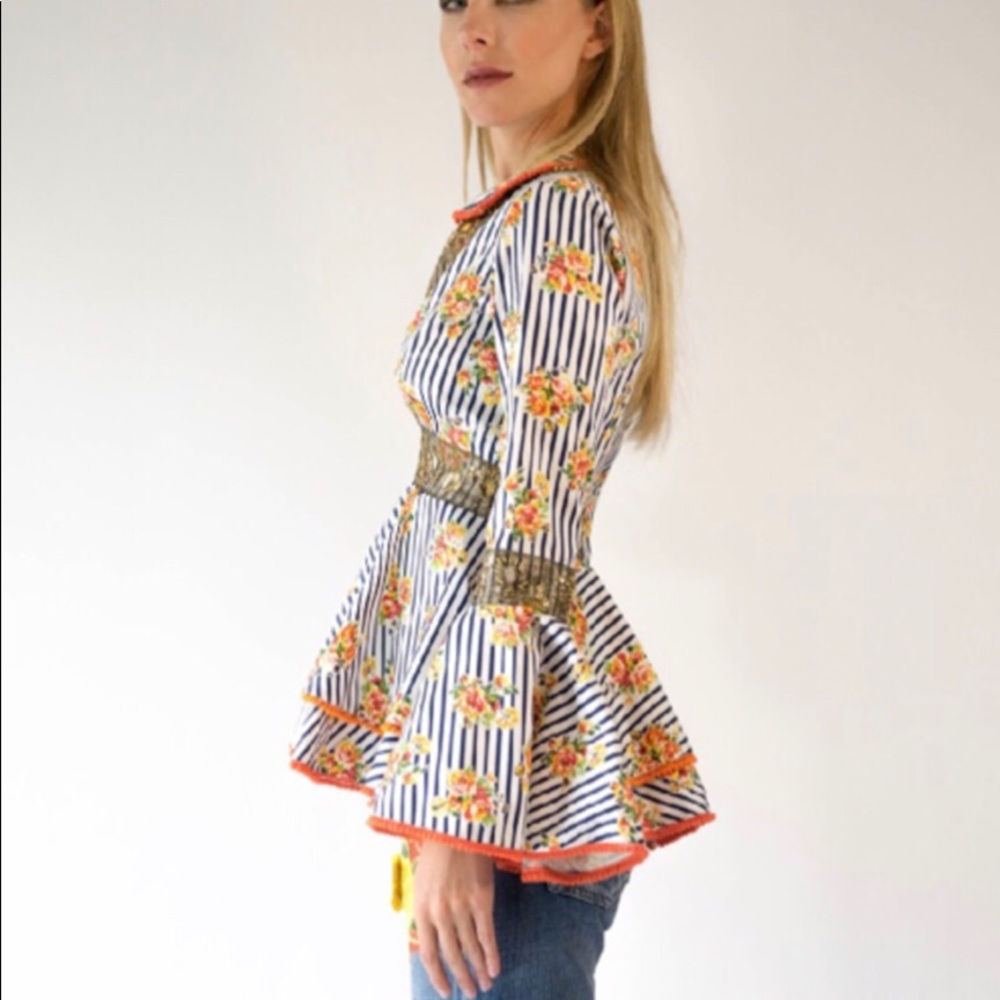 Printed peplum blouse Awâsis Pachëco Clothing